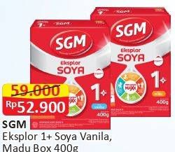 Promo Harga SGM Eksplor Soya 1-5 Susu Pertumbuhan Madu, Vanila 400 gr - Alfamart