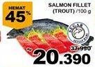 Promo Harga Salmon Fillet Trout per 100 gr - Giant