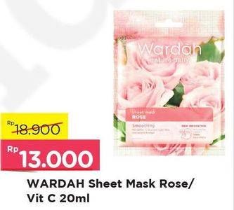 Promo Harga WARDAH Nature Daily Sheet Mask Rose, Vit C 20 ml - Alfamart