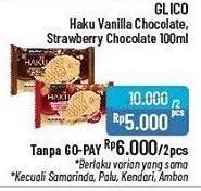 Promo Harga GLICO Haku Vanilla Crispy Choco Monaka, Strawberry Crispy Choco Monaka per 2 pcs 100 ml - Alfamidi