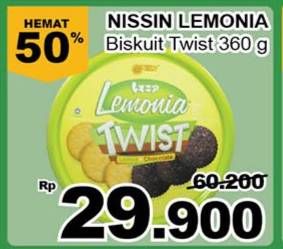 Promo Harga NISSIN Cookies Lemonia Twist 360 gr - Giant