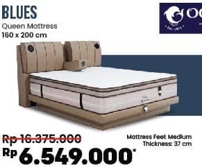 Ocean Blues Queen Mattress  Diskon 60%, Harga Promo Rp6.549.000, Harga Normal Rp16.375.000, Matress Feel Medium 
Thickness 37 cm