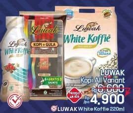 Promo Harga Luwak White Koffie/Kopi + Gula/White Koffie Ready To Drink   - LotteMart