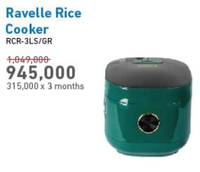 Promo Harga RAVELLE RCR-3LS Rice Cooker  - Electronic City