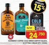 Promo Harga Gambino Coffee Cold Brew Scottish Cream, Cold Brew Black 250 ml - Superindo