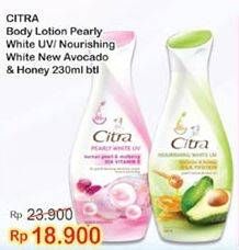 Promo Harga CITRA Hand & Body Lotion Pearly White UV, Nourishing White 230 ml - Indomaret