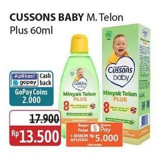 Promo Harga Cussons Baby Telon Oil Plus 60 ml - Alfamidi