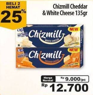 Promo Harga CHIZMILL Wafer Cheddar, White per 2 box 135 gr - Giant