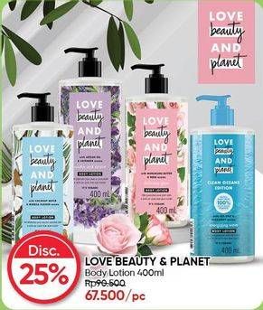 Promo Harga LOVE BEAUTY AND PLANET Body Lotion 400 ml - Guardian