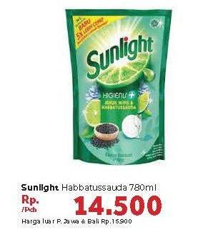 Promo Harga SUNLIGHT Pencuci Piring Higienis Plus Jeruk Nipis Habbatussauda 780 ml - Carrefour
