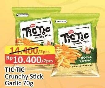 Promo Harga TIC TIC Snack Crunchy Stick Garlic per 2 pouch 70 gr - Alfamart