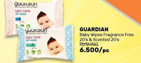 Promo Harga GUARDIAN Baby Wipes Fragrance Free, Scented 20 pcs - Guardian