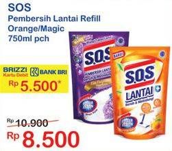 Promo Harga SOS Pembersih Lantai Orange, Magic Pine 750 ml - Indomaret