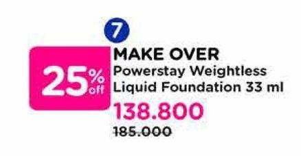 Promo Harga Make Over Powerstay Weightless Liquid Foundation 33 ml - Watsons