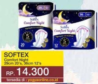 Promo Harga Softex Comfort Night Wing 29cm, Wing 36cm 12 pcs - Yogya