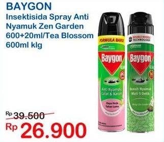 Promo Harga BAYGON Insektisida Spray Zen Garden, Tea Blossom 600 ml - Indomaret