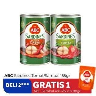 Promo Harga ABC Sardines Saus Cabai, Saus Tomat 155 gr - Carrefour