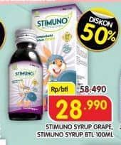 Promo Harga Stimuno Restores Immunes Syrup Grape, Original 100 ml - Superindo