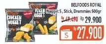 Promo Harga BELFOODS Royal Nugget Stick, Drummies 500 gr - Hypermart