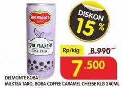 Promo Harga DEL MONTE Boba Drink Milk Tea Taro, All Variants 240 ml - Superindo