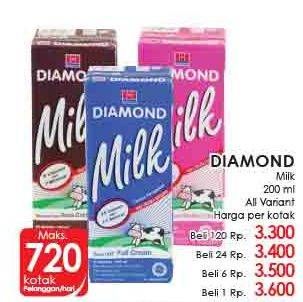 Promo Harga DIAMOND Milk UHT All Variants 200 ml - LotteMart