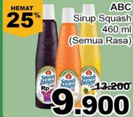 Promo Harga ABC Syrup Squash Delight All Variants 460 ml - Giant