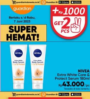 Promo Harga Nivea Body Serum Extra White Care Protect 180 ml - Guardian