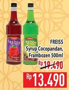 Promo Harga FREISS Syrup Cocopandan, Frambozen 500 ml - Hypermart