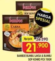 Promo Harga Bamboe Bumbu Instant Laksa, Sop Konro 110 gr - Superindo