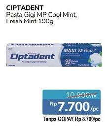 Promo Harga CIPTADENT Pasta Gigi Maxi 12 Plus Fresh Mint, Cool Mint 190 gr - Alfamidi