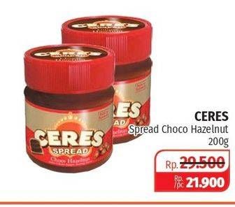 Promo Harga CERES Choco Spread Choco Hazelnut 200 gr - Lotte Grosir