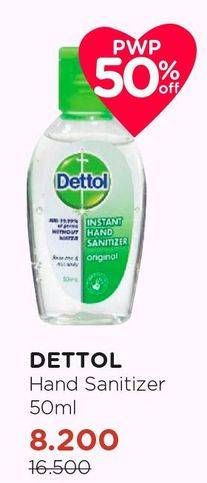 Promo Harga DETTOL Hand Sanitizer Original 50 ml - Watsons