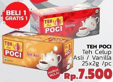 Promo Harga Cap Poci Teh Celup Asli, Vanila per 25 pcs 2 gr - LotteMart