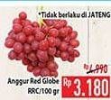 Promo Harga Anggur Red Globe RRC per 100 gr - Hypermart