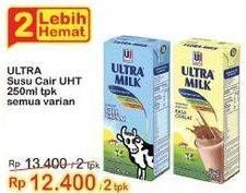 Promo Harga Ultra Milk Susu UHT All Variants 250 ml - Indomaret