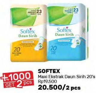 Promo Harga Softex Daun Sirih Wing 23cm, NonWing 23cm 20 pcs - Guardian