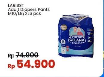 Promo Harga Larisst Diapers Pants Adult L8, M10, XL6 6 pcs - Indomaret