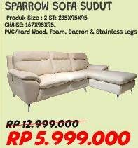 Promo Harga COURTS Sparrow Sofa Sudut  - COURTS