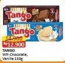 Promo Harga Tango Wafer Chocolate, Vanilla Milk 133 gr - Alfamart