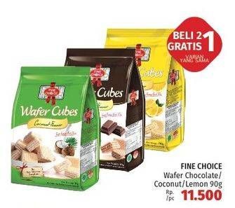 Promo Harga FINE CHOICE Wafer Chocolate, Coconut, Lemon 90 gr - LotteMart