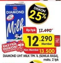 Promo Harga DIAMOND Milk UHT All Variants 1 ltr - Superindo