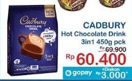 Promo Harga Cadbury Hot Chocolate Drink 3 in 1 450 gr - Indomaret