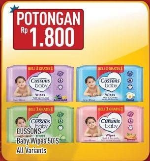 Promo Harga CUSSONS BABY Wipes All Variants 50 pcs - Hypermart