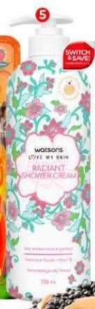 Promo Harga Watsons Love My Skin Radiant Shower Cream 750 ml - Watsons