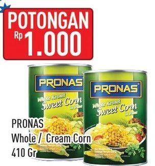 Promo Harga PRONAS Whole Kernel Sweet Corn Whole, Cream 410 gr - Hypermart