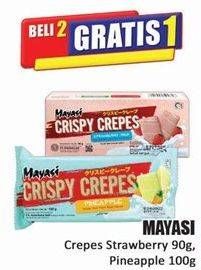 Promo Harga Mayasi Crispy Crepes Pineapple, Strawberry Milk 100 gr - Hari Hari