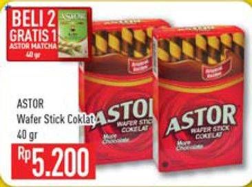 Promo Harga ASTOR Wafer Roll Chocolate 40 gr - Hypermart