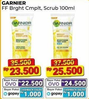Promo Harga Garnier Bright Complete Face Wash 100 ml - Alfamart