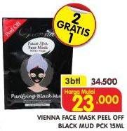 Promo Harga VIENNA Face Mask Purifying Black Mud per 3 pcs 15 ml - Superindo