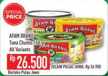 Promo Harga AYAM BRAND Tuna Chunks In Oil All Variants 150 gr - Hypermart
